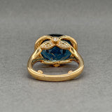 Estate Effy 14K Y Gold 2.73ct Topaz & 0.37ctw F-G/VS2-SI1 Cocktail Ring