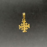 Estate 14K Y Gold 16.2mm Jerusalem Cross Pendant