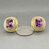 Estate David Yurman 18K Y Gold 11.74ctw Amethyst Albion Earrings
