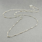 Estate 14K W Gold 1.1mm 16” Bar Link Chain