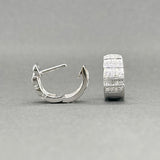 Estate 14K W Gold 0.34ctw Diamond Huggie Earrings