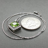 Estate 14K W Gold 2.73ct Peridot & 0.33ctw Diamond Pendant
