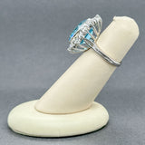 Estate 14K W Gold 13.12ct Topaz & 1.12ctw G/SI1 Diamond Cocktail Ring