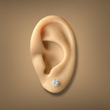 14K W Gold 1.00ctw F/VS1 Lab-Created Diamond Basket Set Earrings