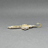 Estate 14K Y Gold 34.79mm Foot Step Cross Pendant