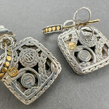 Estate John Hardy SS 22 Palu Square Demi Hoop Earrings