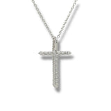 SS 0.25ct  F-G/VS2 Lab Created Diamond Cross Pendant