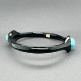 Estate Ippolita SS Black Resin & 13.32ctw Turquoise Bangle Bracelet