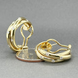 Estate 18K Y Gold 0.48ctw F-G/VS2-SI1 Diamond Hoop Earrings
