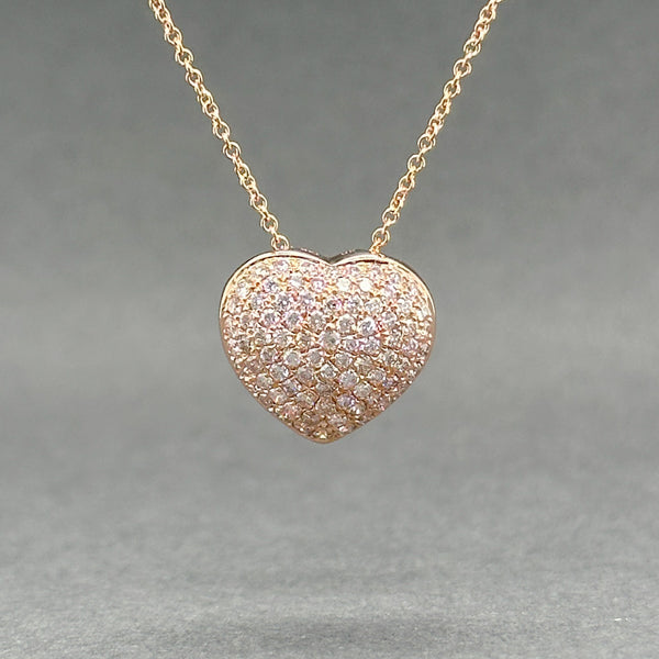 Estate 14K R Gold 0.63ctw G/SI1-2 Diamond Heart Pendant