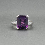 Estate 18K W Gold 5.49ct Amethyst & 0.04ctw Diamond Cocktail Ring