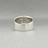 Estate SS 14 Ruby, Sapphire, & Emerald Ring