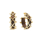 Brass YGP Teak Wood Earth Goddess Hoop Earrings