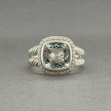 Estate David Yurman SS Albion Praisiolite & Diamond Ring