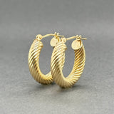 Estate 14K Y Gold Twisted Hoop Earrings