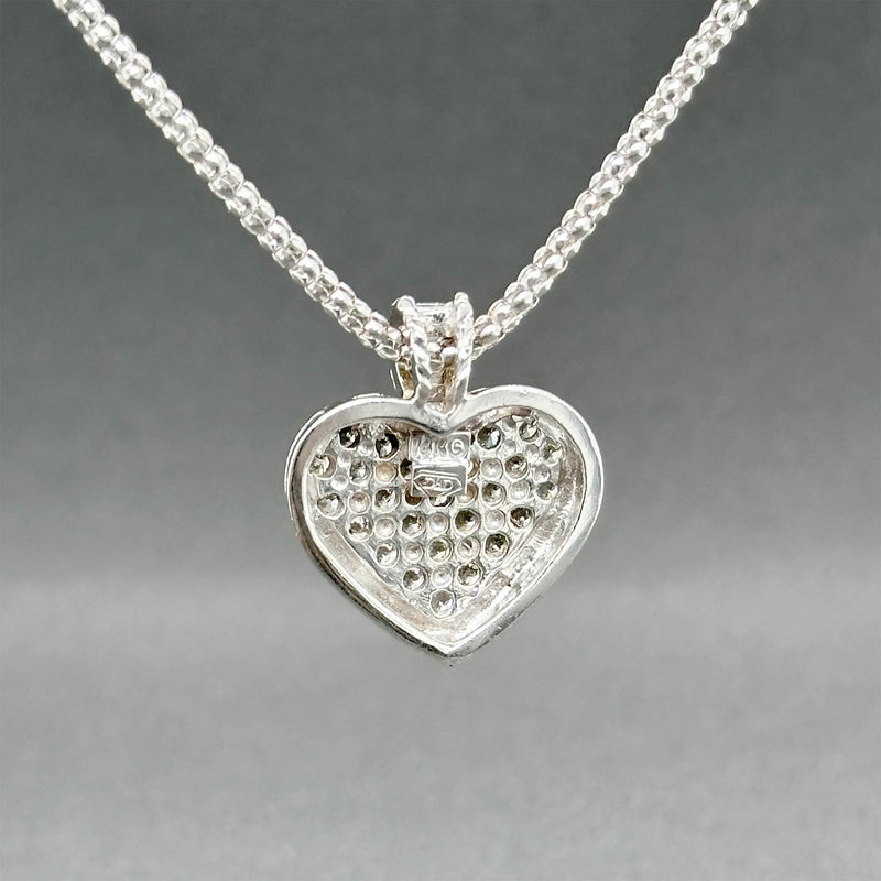 Estate 14K W Gold 1.22ctw H-I/SI1-I2 Diamond Heart Pendant