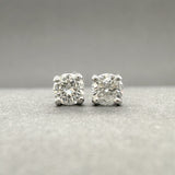 Estate 14K W Gold 0.28ctw Diamond Stud Earrings