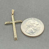 Estate 14K Y Gold 34.60mm Cross Pendant