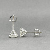 Estate 14K W Gold 2.04ct H-I/I1 Diamond Stud Earrings