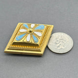 Estate Victorian 18K Y Gold Enamel Locket Pin