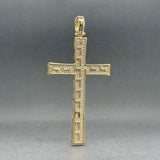 Estate 14K Y Gold CZ 59.5mm Cross Pendant