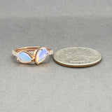Estate 14K R Gold 0.94ctw Opal & 0.21ctw Diamond Ring