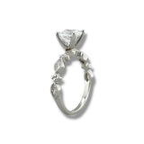 14K W Gold 0.32ctw G/SI1 Marquise Shape Side Diamonds Engagement Ring Mounting