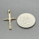 Estate 14K TT Gold 32.25mm Crucifix Pendant