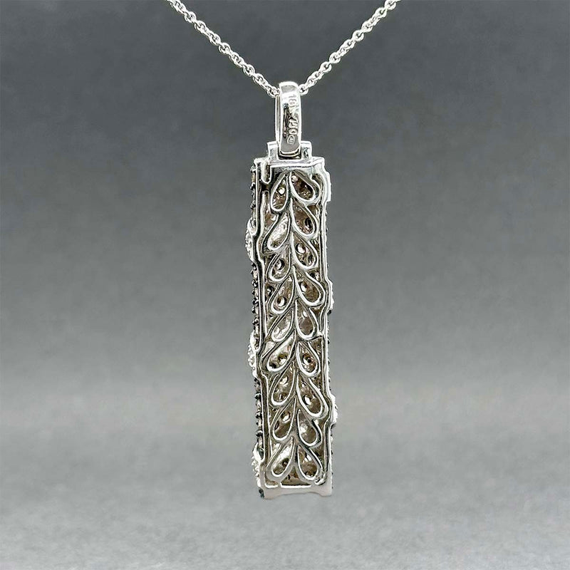 Estate 18K W Gold 1.75ctw Fancy Brown & White Diamond Pendant