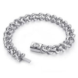 SS 8" 10mm Solid Cuban Link Chain Bracelet