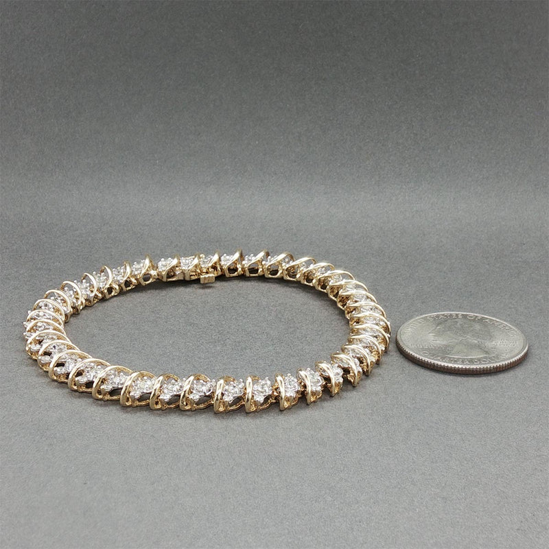 Estate 14K Y Gold 2.71ctw J-K/I1-2 Diamond S Link Bracelet