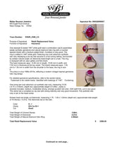 Estate 14K W Gold 3.89ct Lab-Created Star Ruby & 0.27ctw Diamond Ring