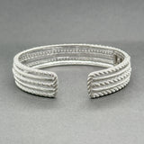 Estate Judith Ripka SS CZ Rope Cuff Bracelet