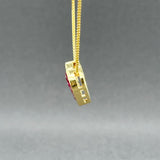 Estate 18K Y Gold 2.97ctw Ruby Heart Pendant