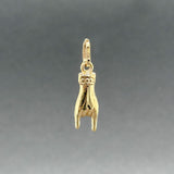 Estate 18K Y Gold Mano Cornuto Pendant