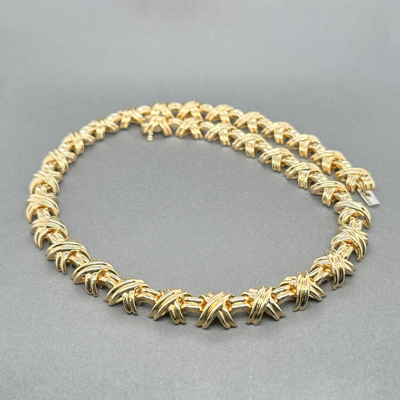 Estate Tiffany & Co. 18K Yellow Gold Signature X Necklace – Walter ...