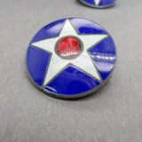 Estate SS Enamel WWII Airforce Star Pin Set of 2