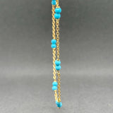 Estate 18K Y Gold Turquoise Beaded Station Necklace