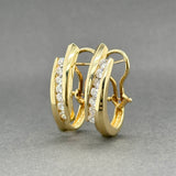 Estate 14K Y Gold 1.10ctw Diamond J Hoop Earrings