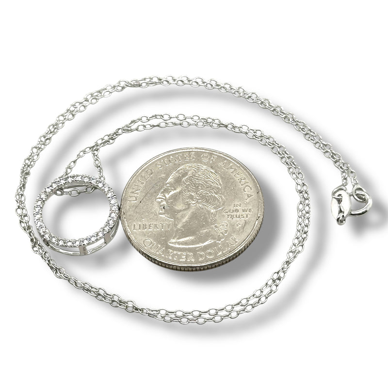 SS 0.25ct F-G/VS2 Lab Created Diamond Circle Pendant