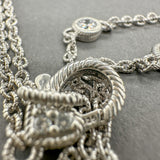 Estate Judith Ripka SS CZ Station 36” Necklace