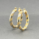 Estate 14K Y Gold Oval Twisted Hoop Earrings
