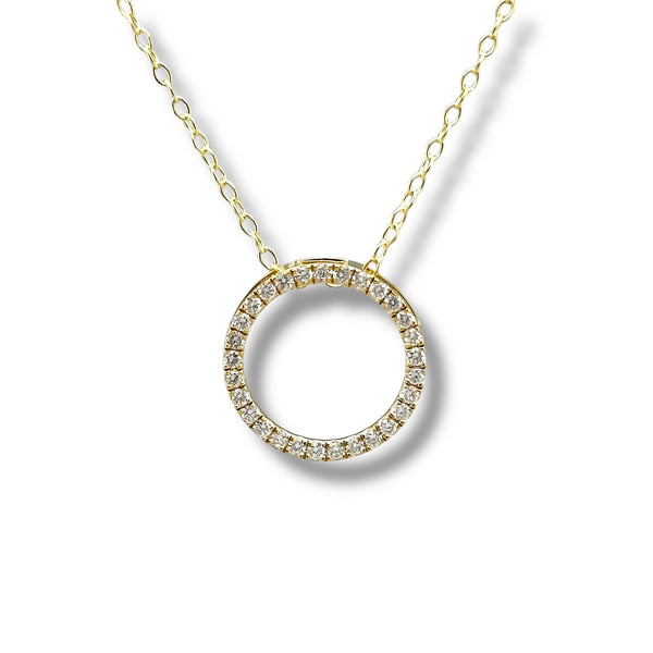 YGP Sterling 0.25ct  F-G/VS2 Lab Created Diamond Circle Pendant