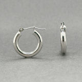 Estate 14K W Gold 17mm Huggie Earrings