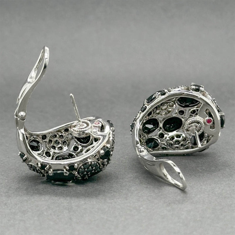 Estate Roberto Coin 18K W Gold 15.13ctw Onyx & Diamond Earrings