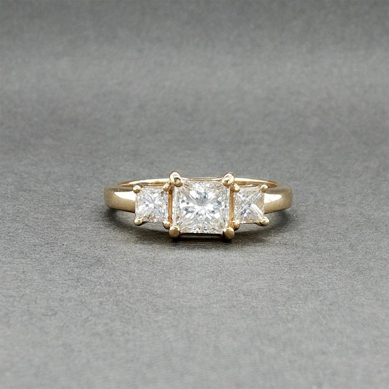 Estate 14K Y Gold 1.38ctw Princess Cut Diamond Eng. Ring