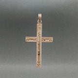 Estate 14K Y Gold Textured 36.90mm Cross Pendant