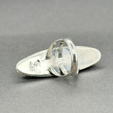 Estate SS 22.84ct Malachite Navette Ring