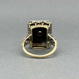 Estate 14K Y Gold Art Deco 2.68ct Onyx & 0.12ct Diamond Ring