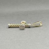 Estate 14K TT Gold 40mm Waffle Textured Cross Pendant